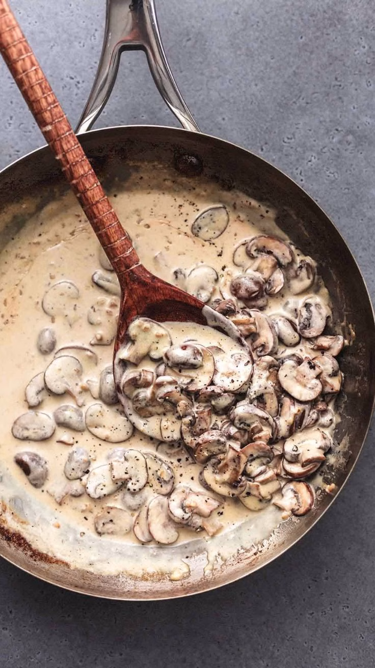 grilled steak and mushrooms