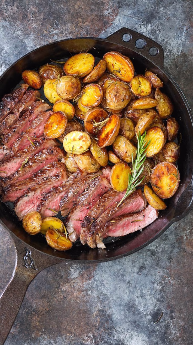 grilled steak and potatoes