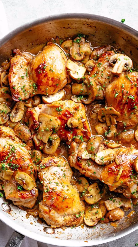 chicken thighs and mushrooms