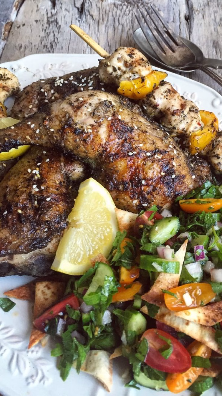 Za'atar Chicken with Fattoush Salad