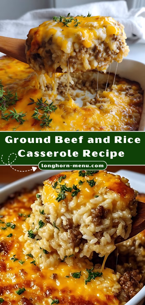 Cheesy Ground Beef and Rice Casserole Recipe