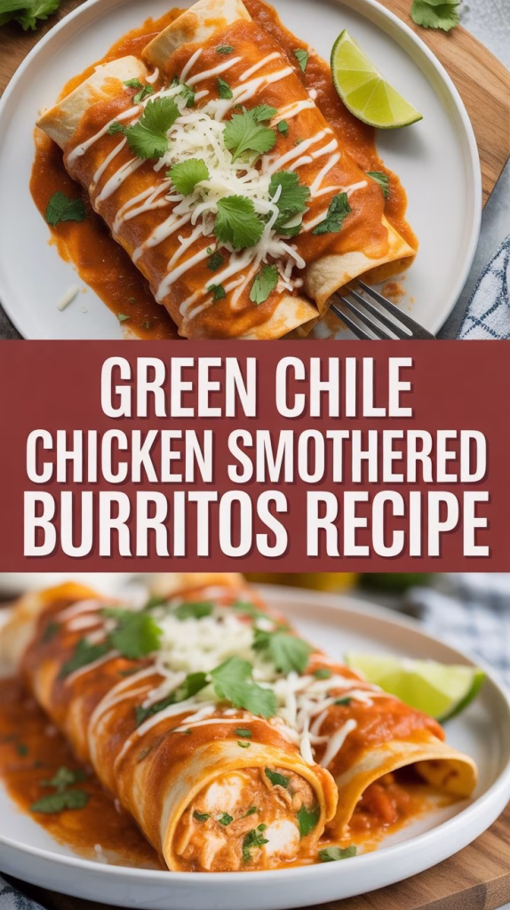 Green Chile Chicken Smothered Burritos Recipe